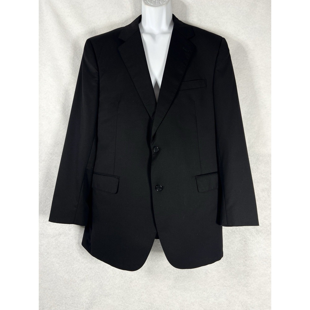 Jos A Bank Jacket Men's 44L Black Blazer Signature Gold 100% Wool Old Money